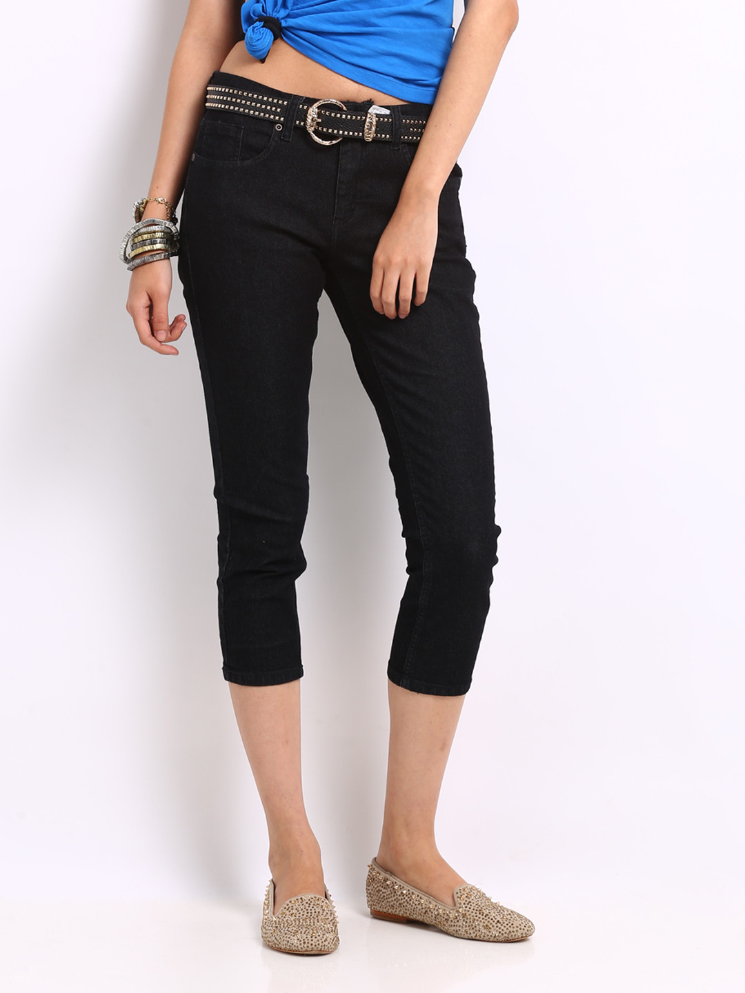 Buy Roadster Women Black Capris Capris for Women 220335 Myntra