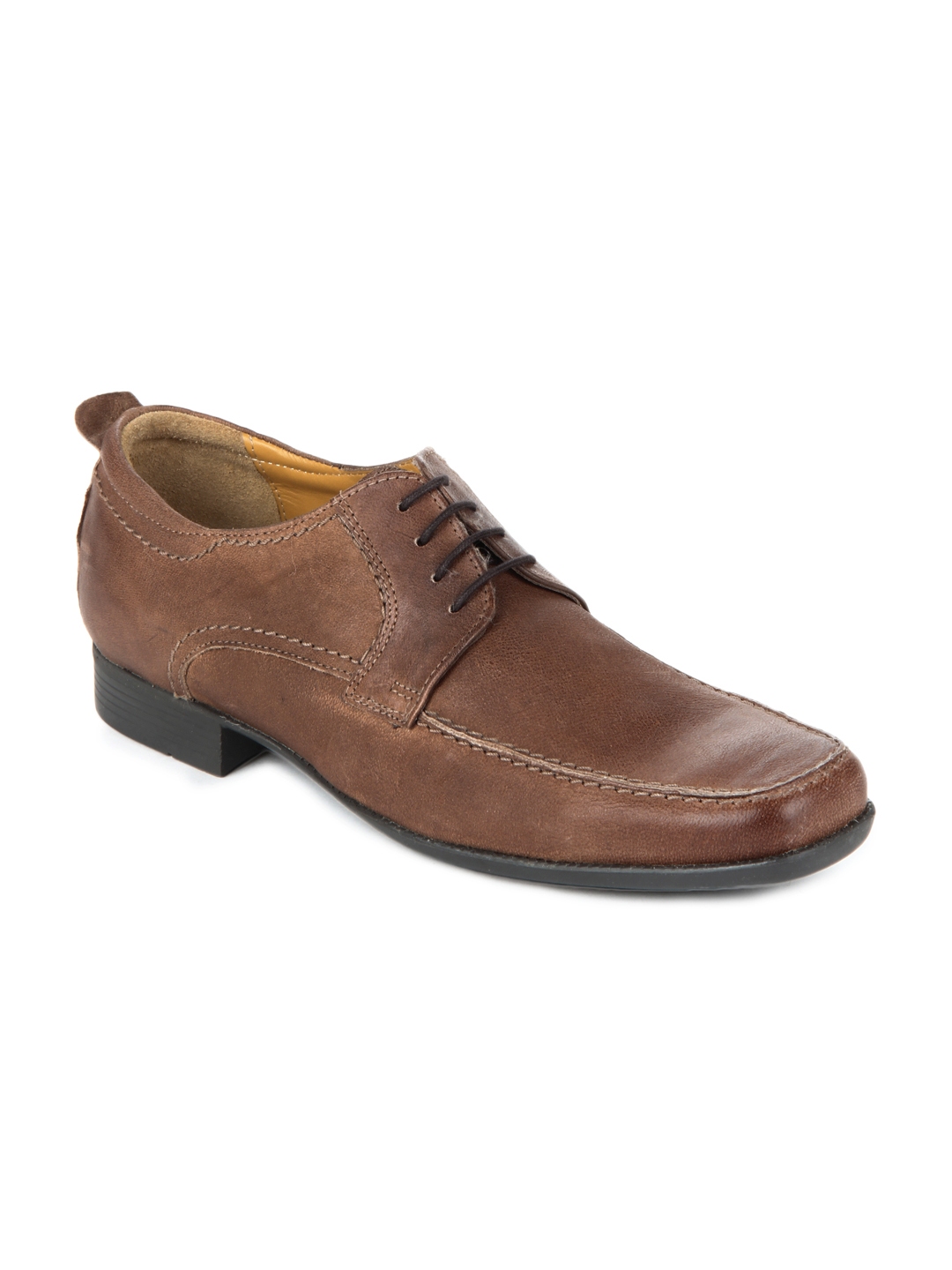 Buy Ruosh Work Semi Formal Men Tan Brown Leather Derby Shoes - Formal ...