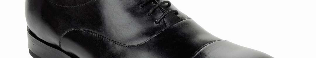 Buy Ruosh Work Semi Formal Men Black Two Tone Finish Leather Oxford ...