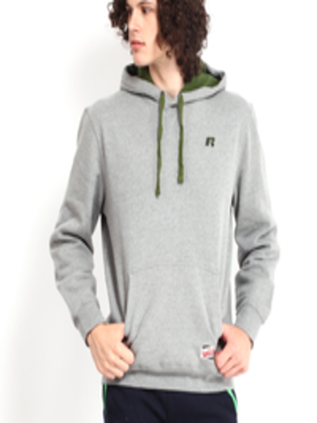 Buy Russell Athletic Men Grey Hooded Sweatshirt - Sweatshirts for Men ...