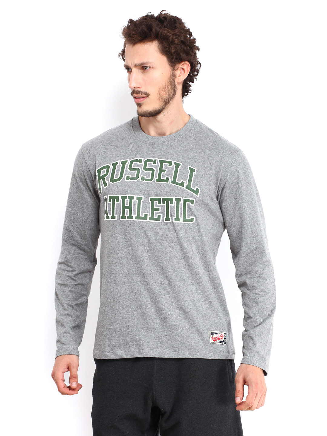 Buy Russell Athletic Men Grey Pure Cotton T Shirt Tshirts for Men
