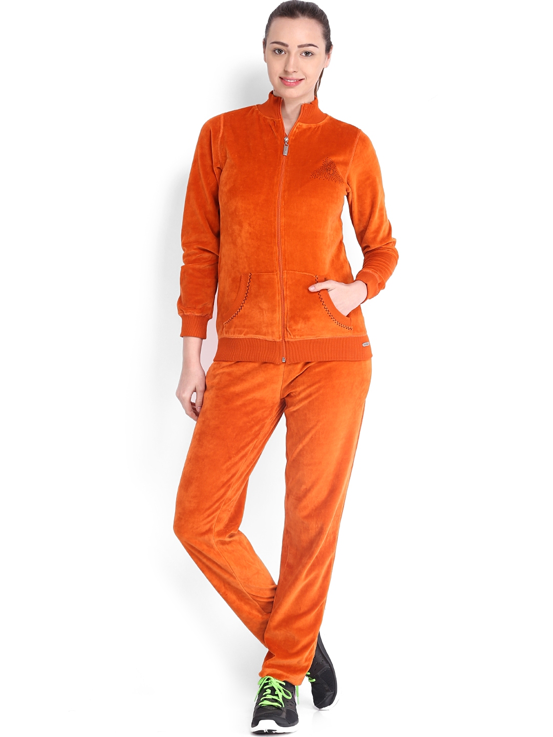 orange nike tracksuit womens