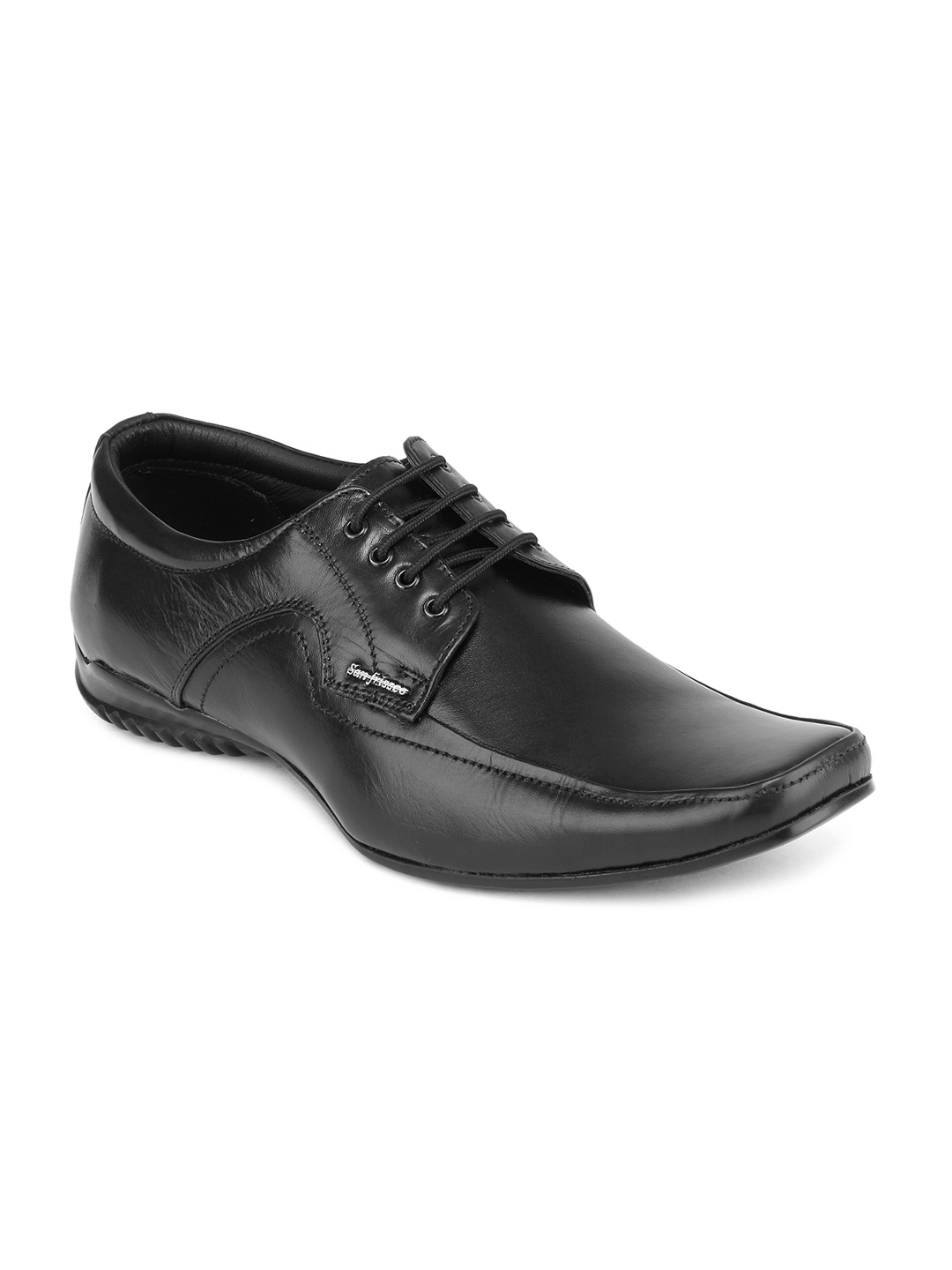 Buy San Frissco Men Black Leather Formal Shoes - Formal Shoes for Men ...