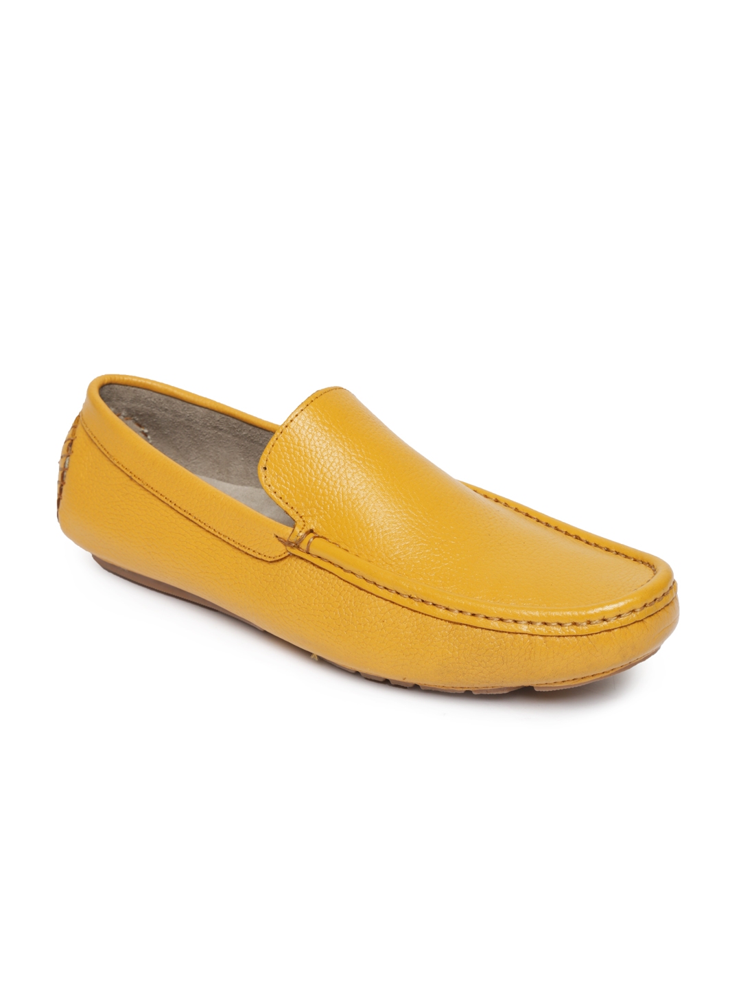 Buy San Frissco Men Mustard Yellow Leather Loafers - Casual Shoes for ...