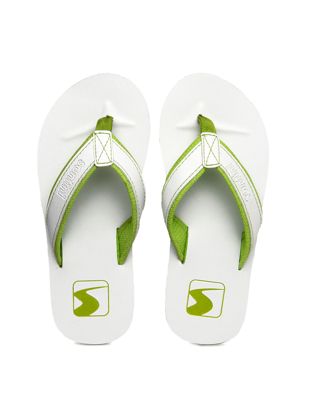 Buy Santini Men White & Green Relay Flip Flops Flip Flops for Men