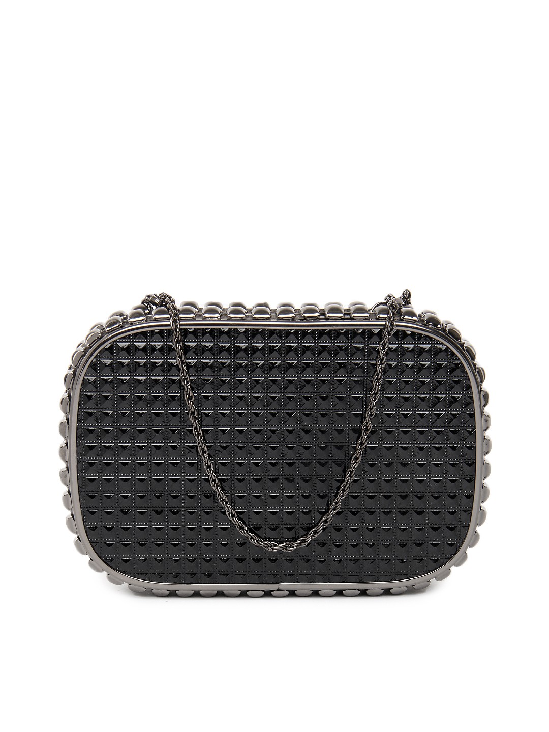 gunmetal clutch bag