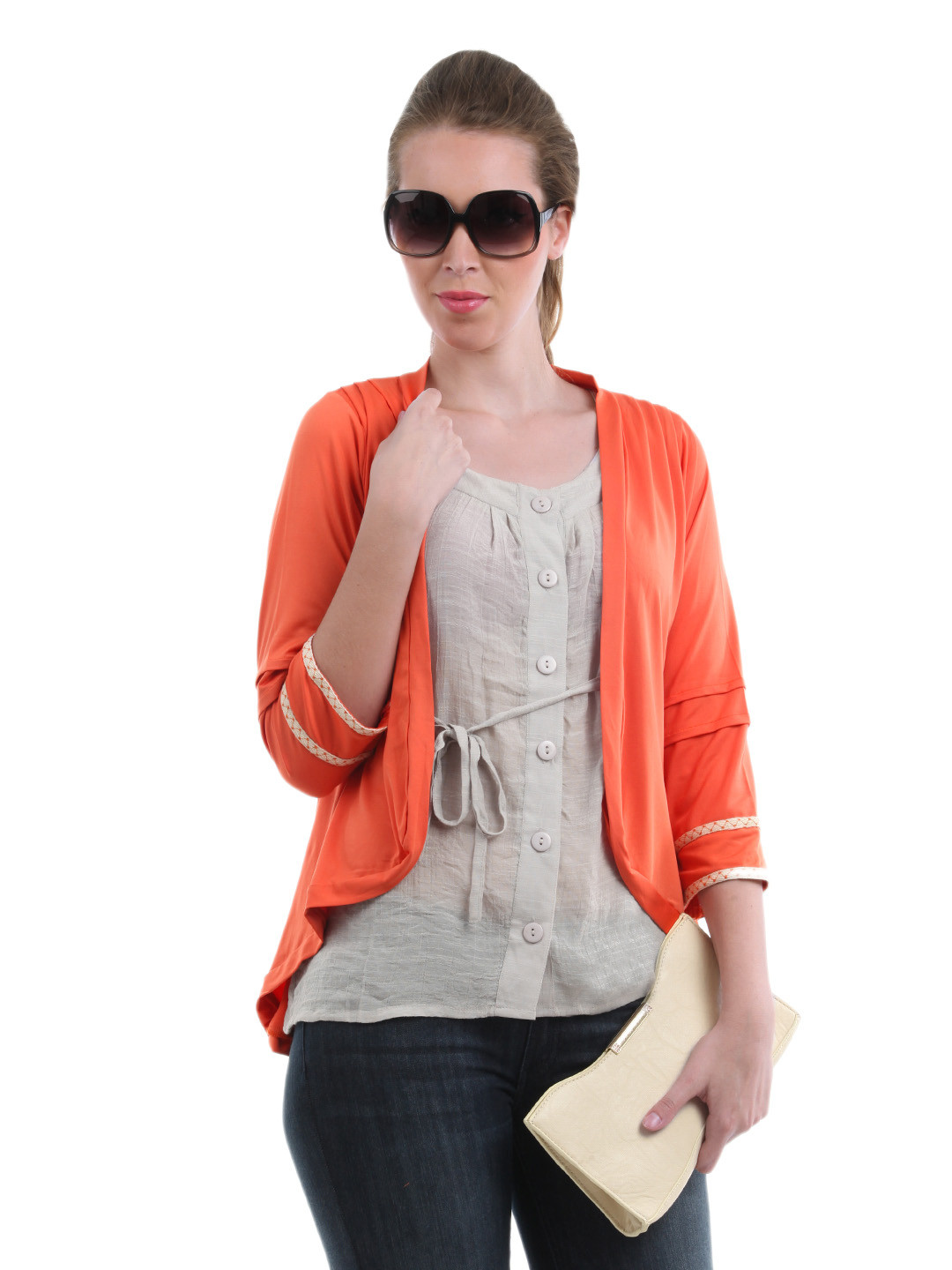 Buy Sepia Orange Shrug Shrug for Women 71159 Myntra