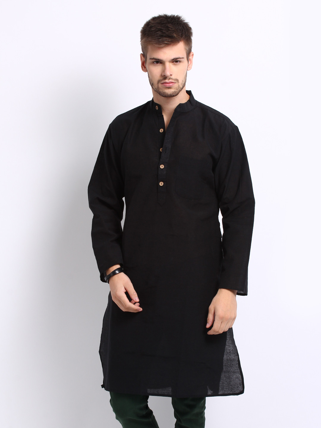 Buy Shree Men Black Long Handloom Kurta Kurtas for Men 159545 Myntra