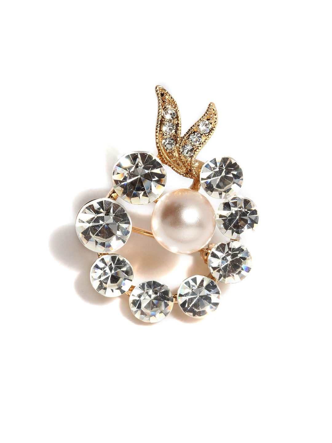 Buy Sia Art Jewellery Gold Toned & White Brooch - Brooch for Women ...