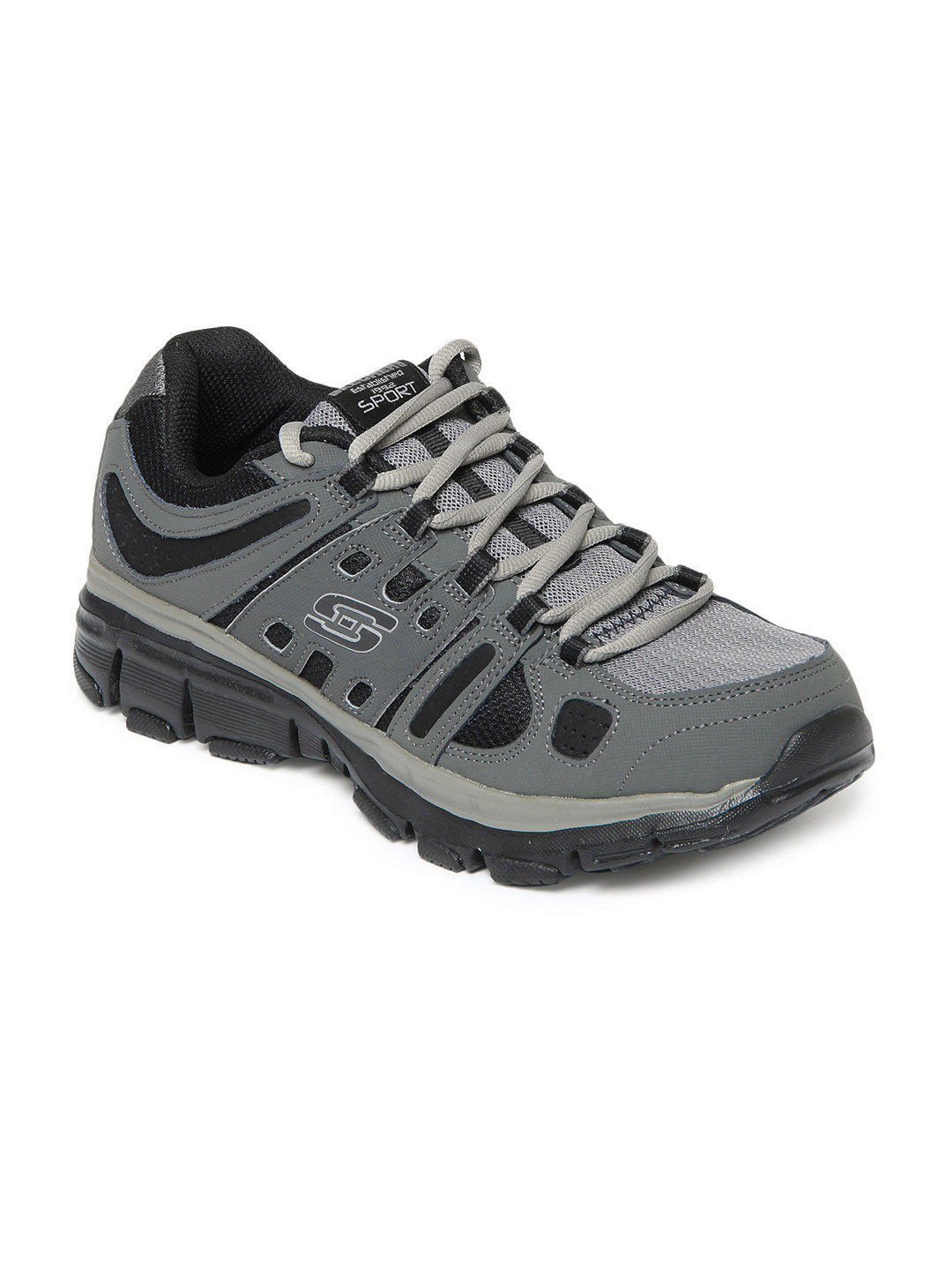 Buy Skechers Men Grey & Black Bravos Sports Shoes - Sports ...