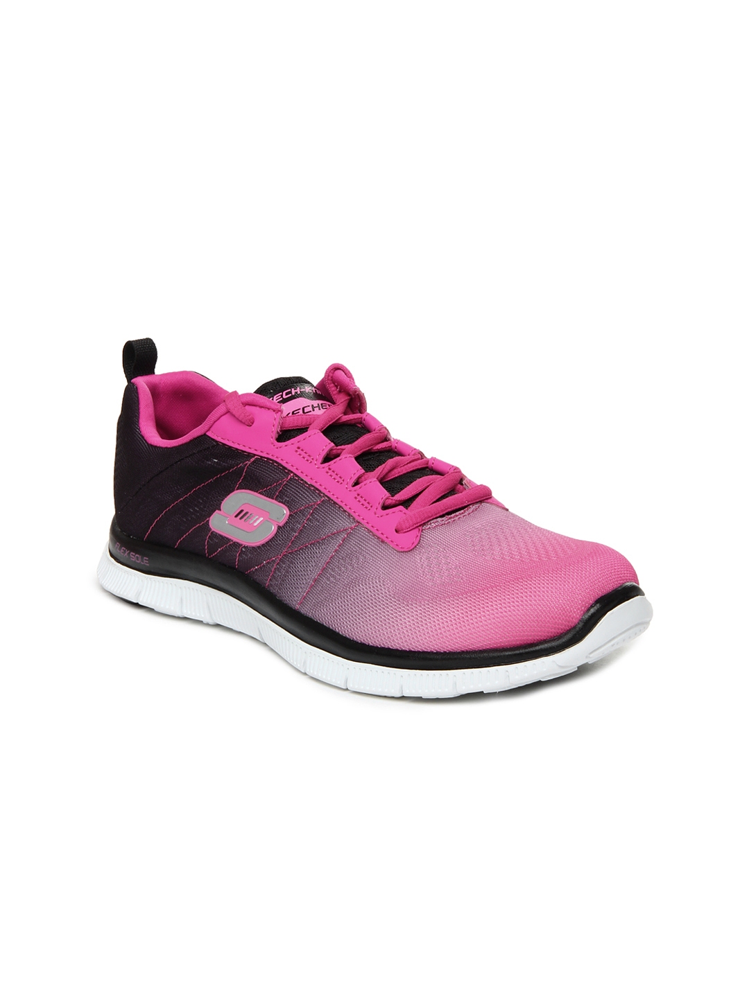 Buy Skechers Women Black & Pink Flex Appeal New Arrival ...