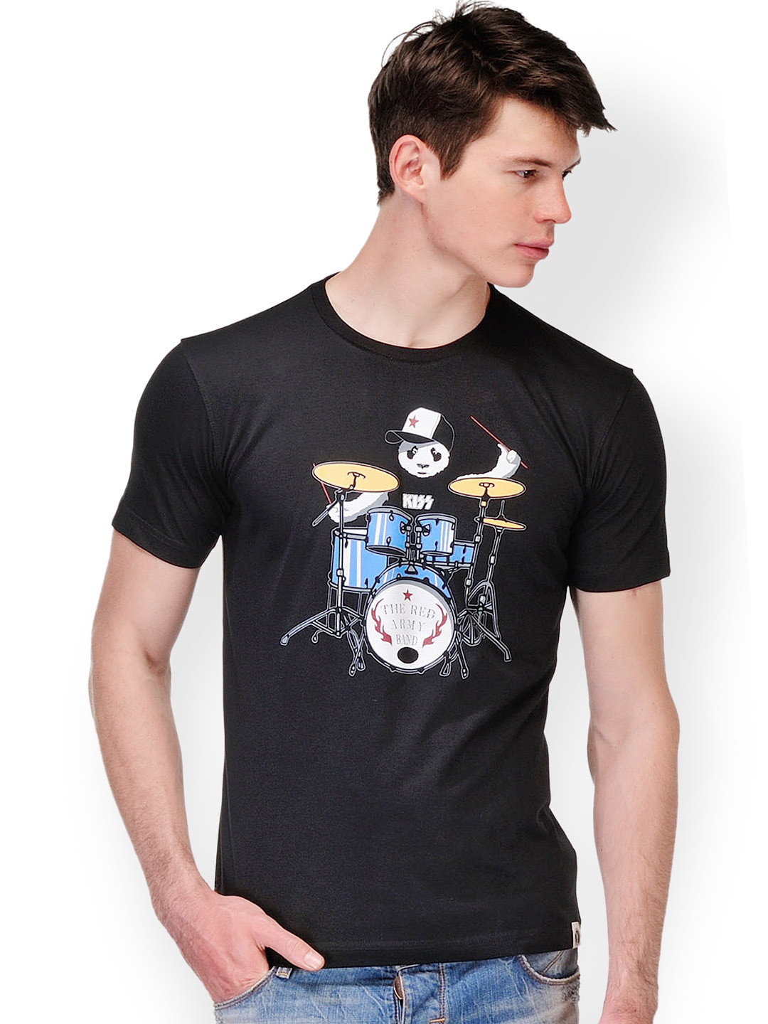 Buy Slingshot Men Black Printed T Shirt Tshirts for Men 736588 Myntra