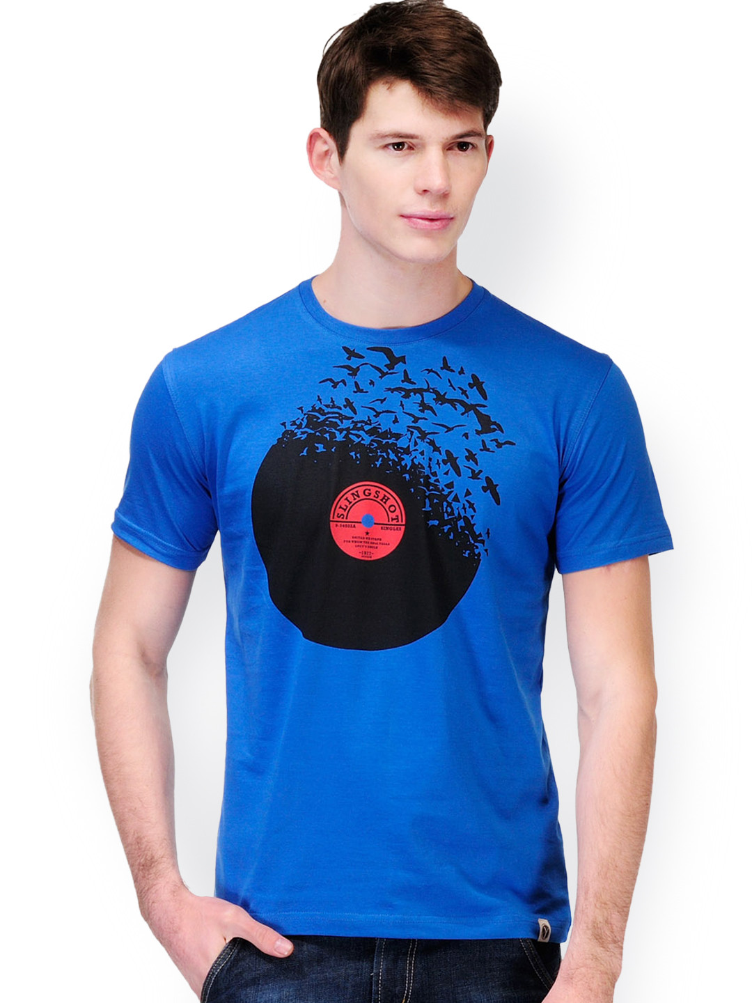 Buy Slingshot Men Blue Printed T Shirt Tshirts for Men 736603 Myntra
