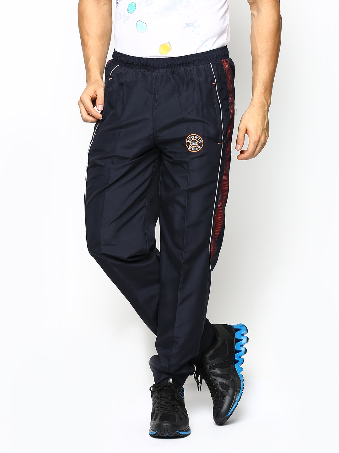 navy track pants mens