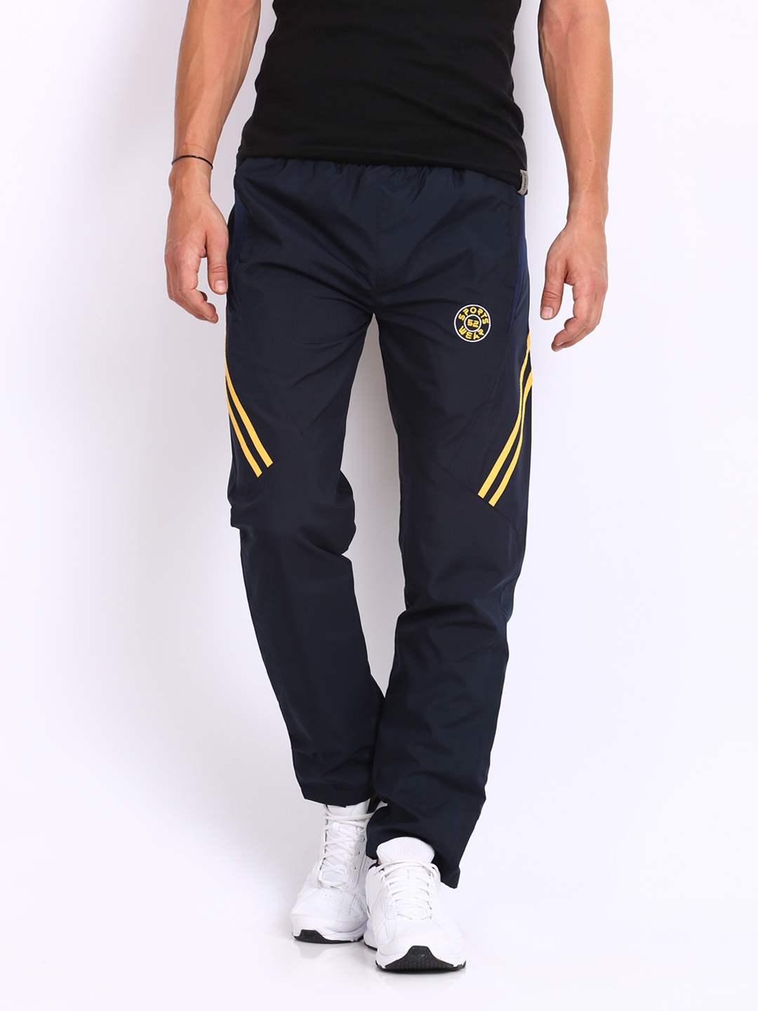 navy track pants mens