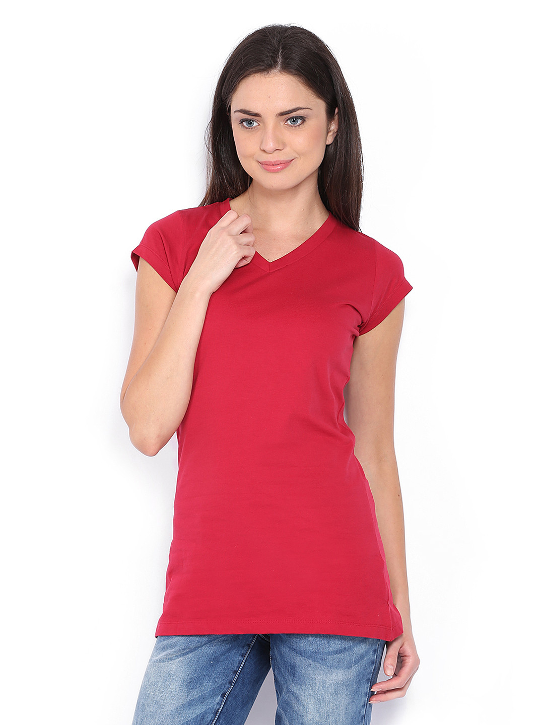 Buy Style Quotient Women Red Pure Cotton T Shirt Tshirts for Women 365970 Myntra
