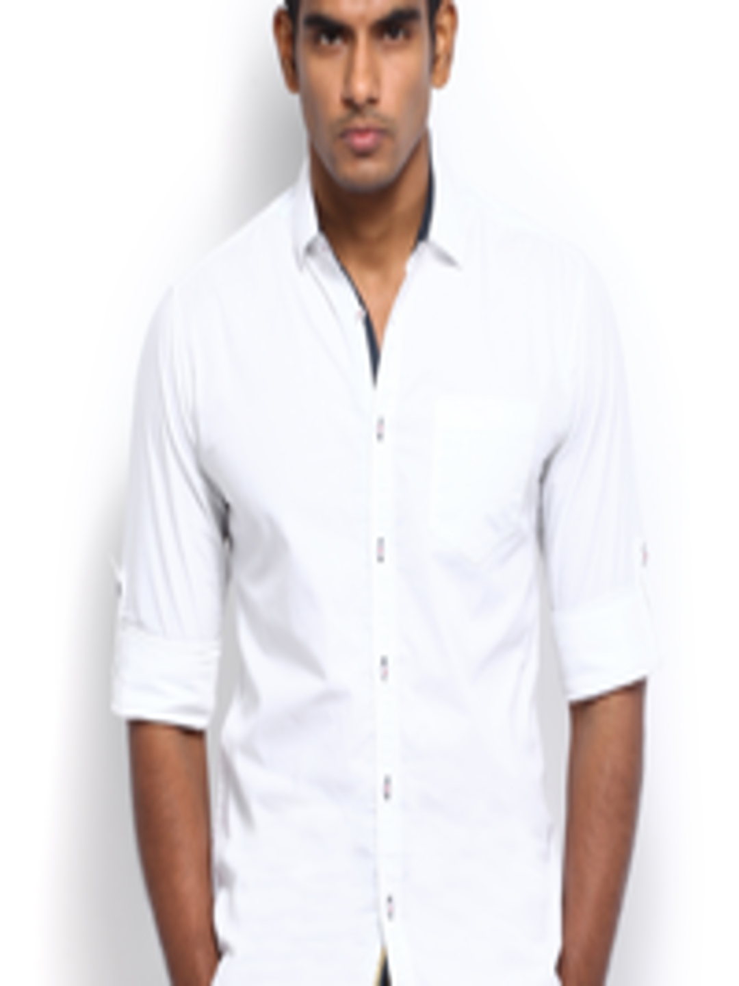 Buy The Indian Garage Co Men White Slim Fit Casual Shirt - Shirts for ...