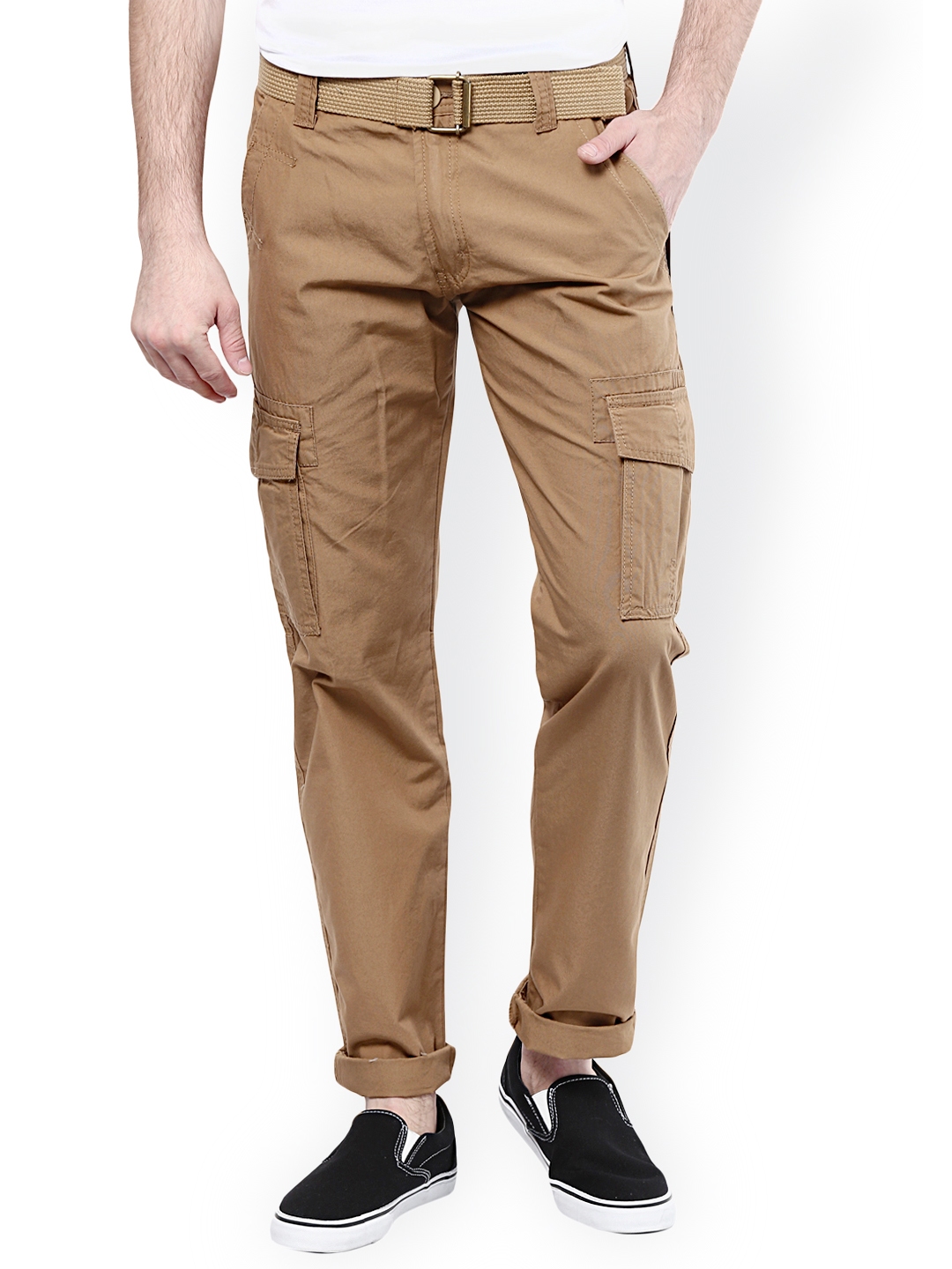 brown cargo trousers