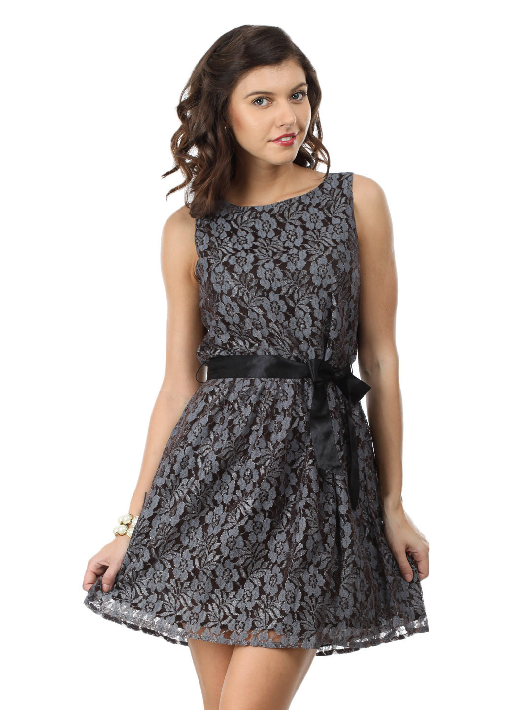 Buy The Vanca Grey Lace Dress Dresses for Women 123172 Myntra