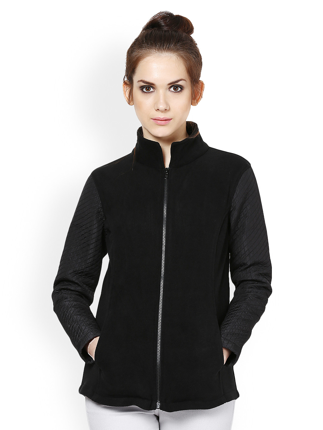 Buy The Vanca Women Black Fleece Jacket - Jackets for Women 414265 | Myntra