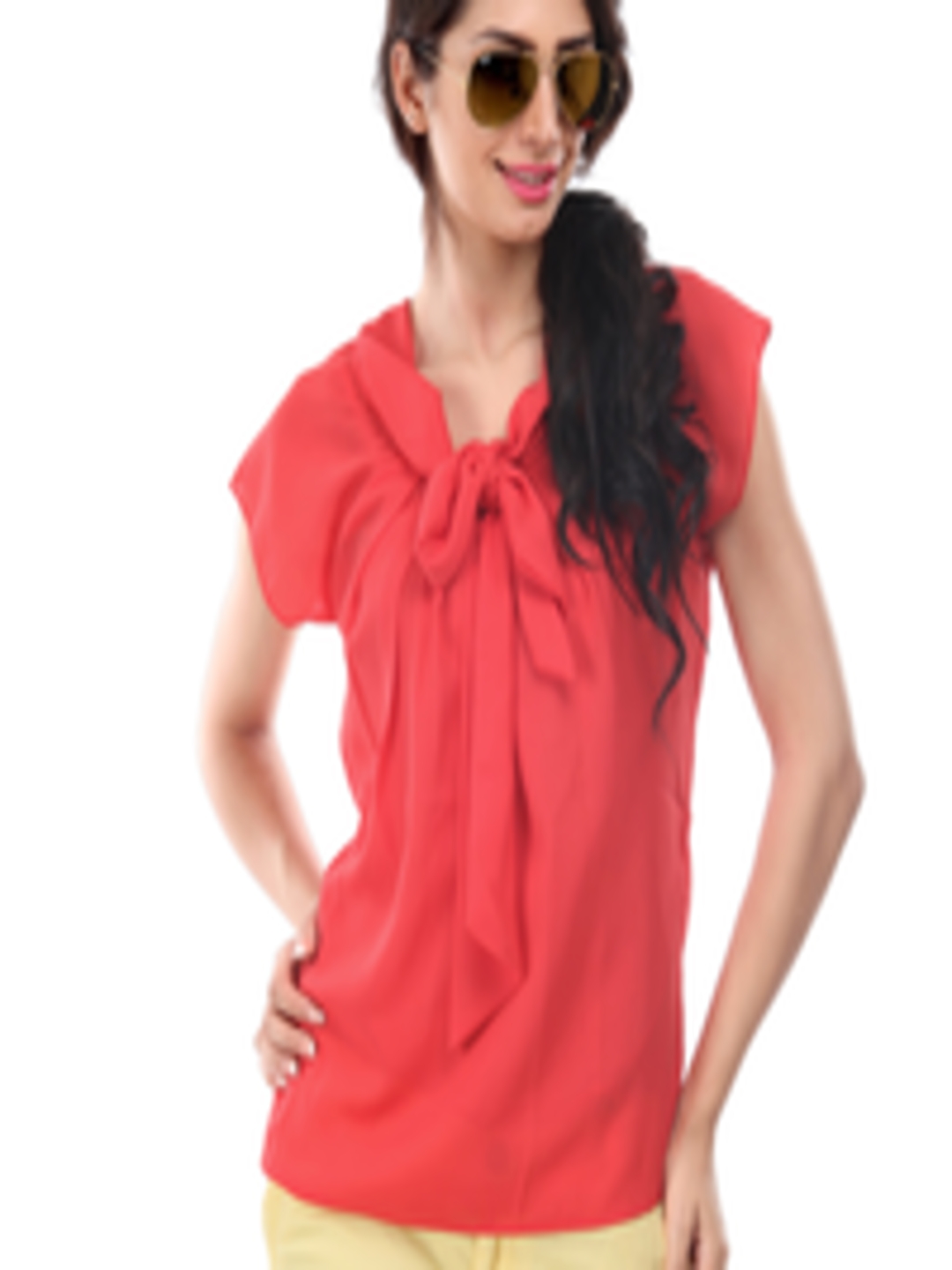 buy-the-vanca-women-red-neck-tie-top-tops-for-women-123215-myntra