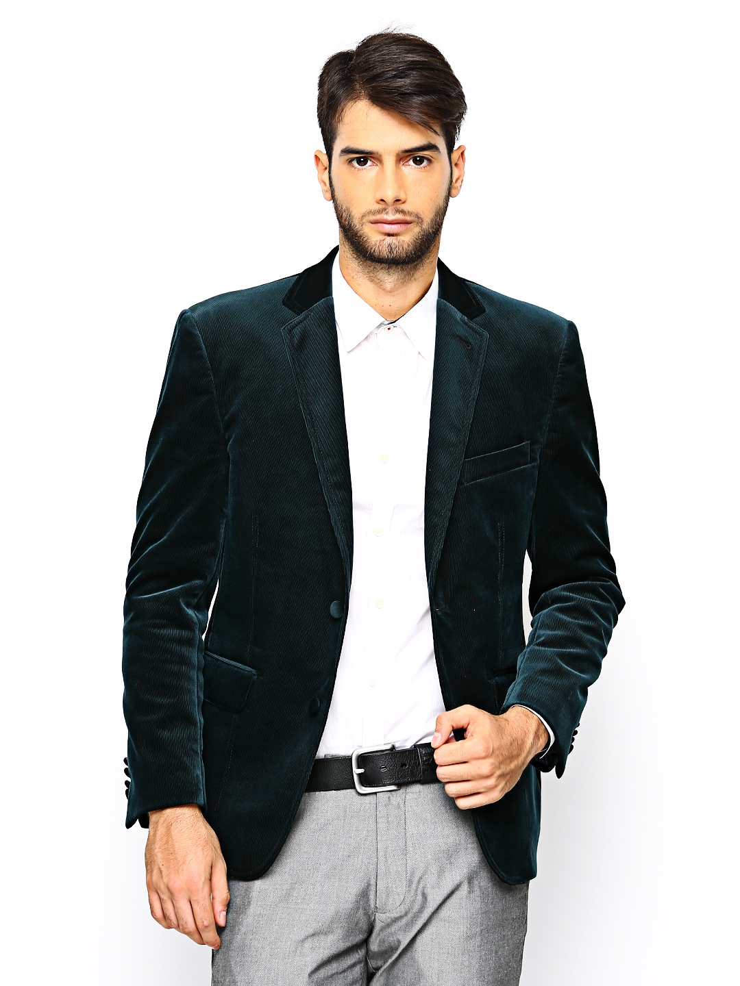 Buy Theme Men Teal Green Corduroy Blazer Blazers for Men 439176 Myntra