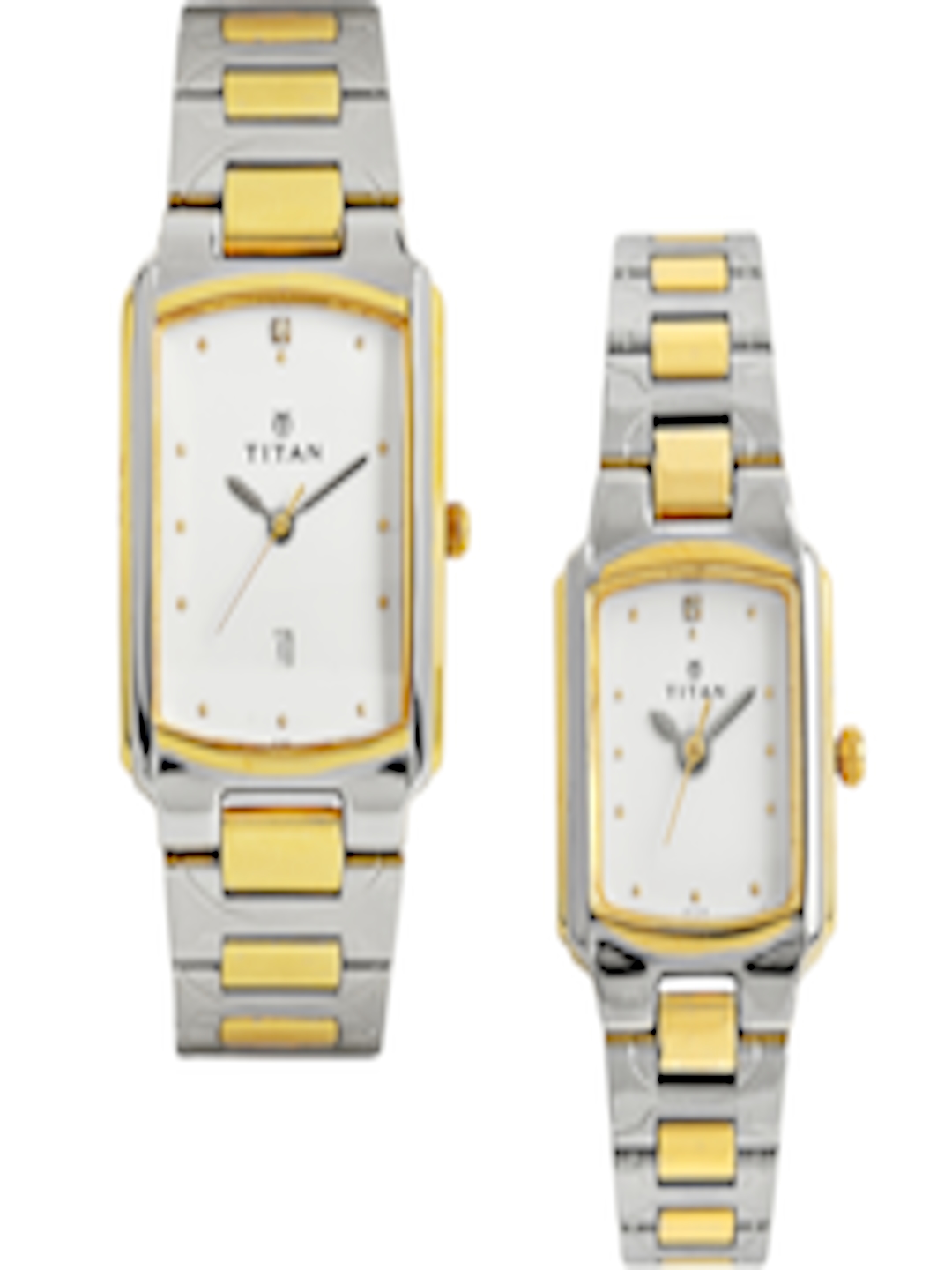 Buy Titan Bandhan Set Of 2 His & Her White Dial Watches NE19552955BM01