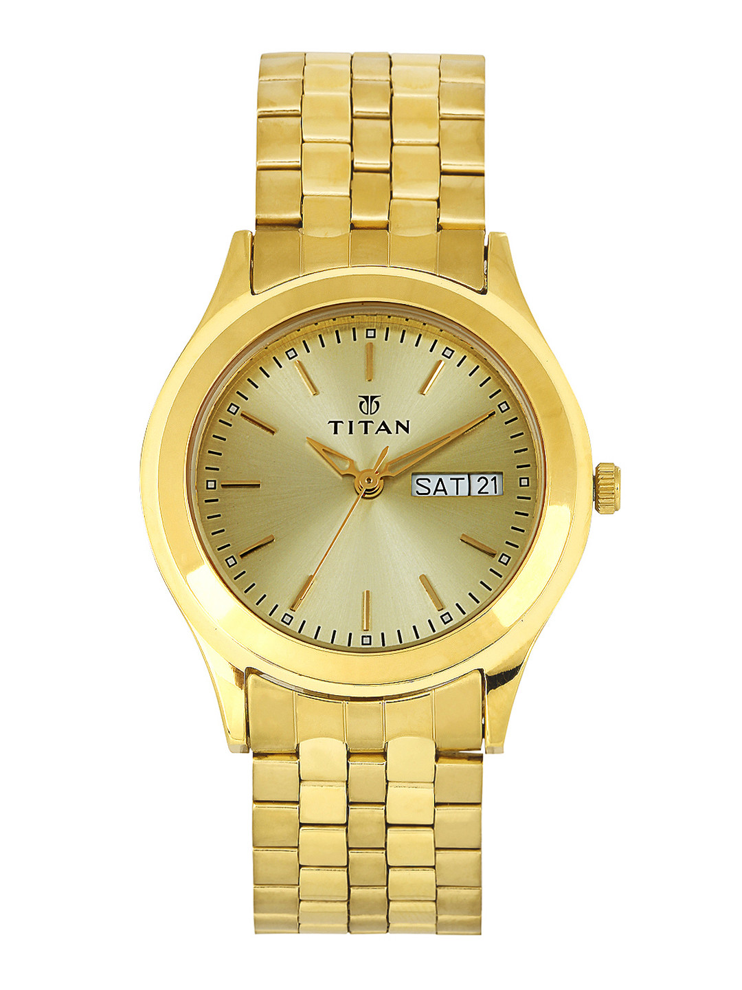 Buy Titan Men Muted Gold Toned Dial Watch 1648YM05 Watches for Men
