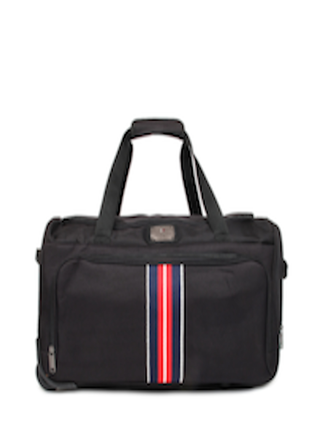 Buy Tommy Hilfiger Unisex Black Trolley Duffle Bag - Trolley Bag for ...