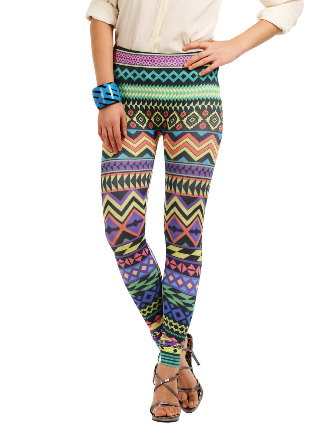 Buy Tonga Multicoloured Printed Leggings Leggings for