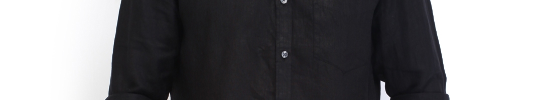 Buy True Linen Lombard Men Black Slim Fit Linen Casual Shirt - Shirts ...
