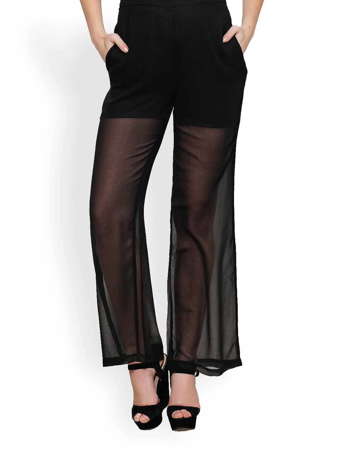 sheer palazzo pants
