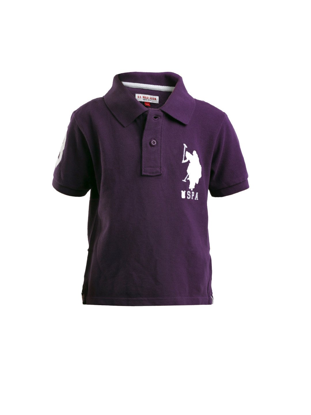 Buy U.S. Polo Assn. Kids Boys Purple Polo Pure Cotton T Shirt Tshirts