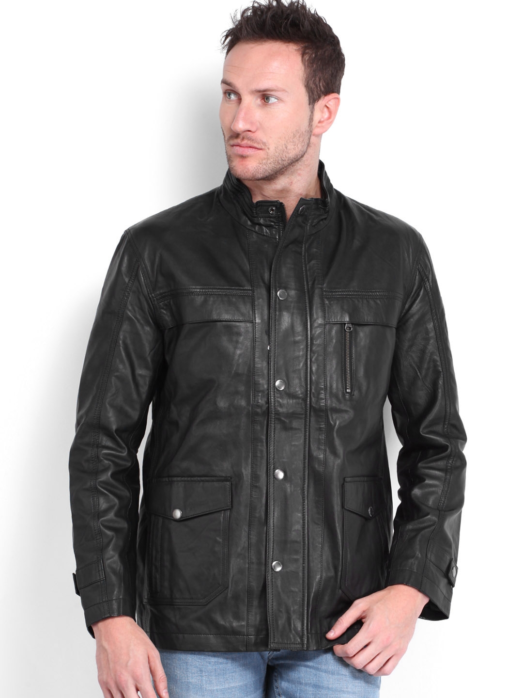 Buy U.S. Polo Assn. Black Leather Jacket - Jackets for Men 612565 | Myntra
