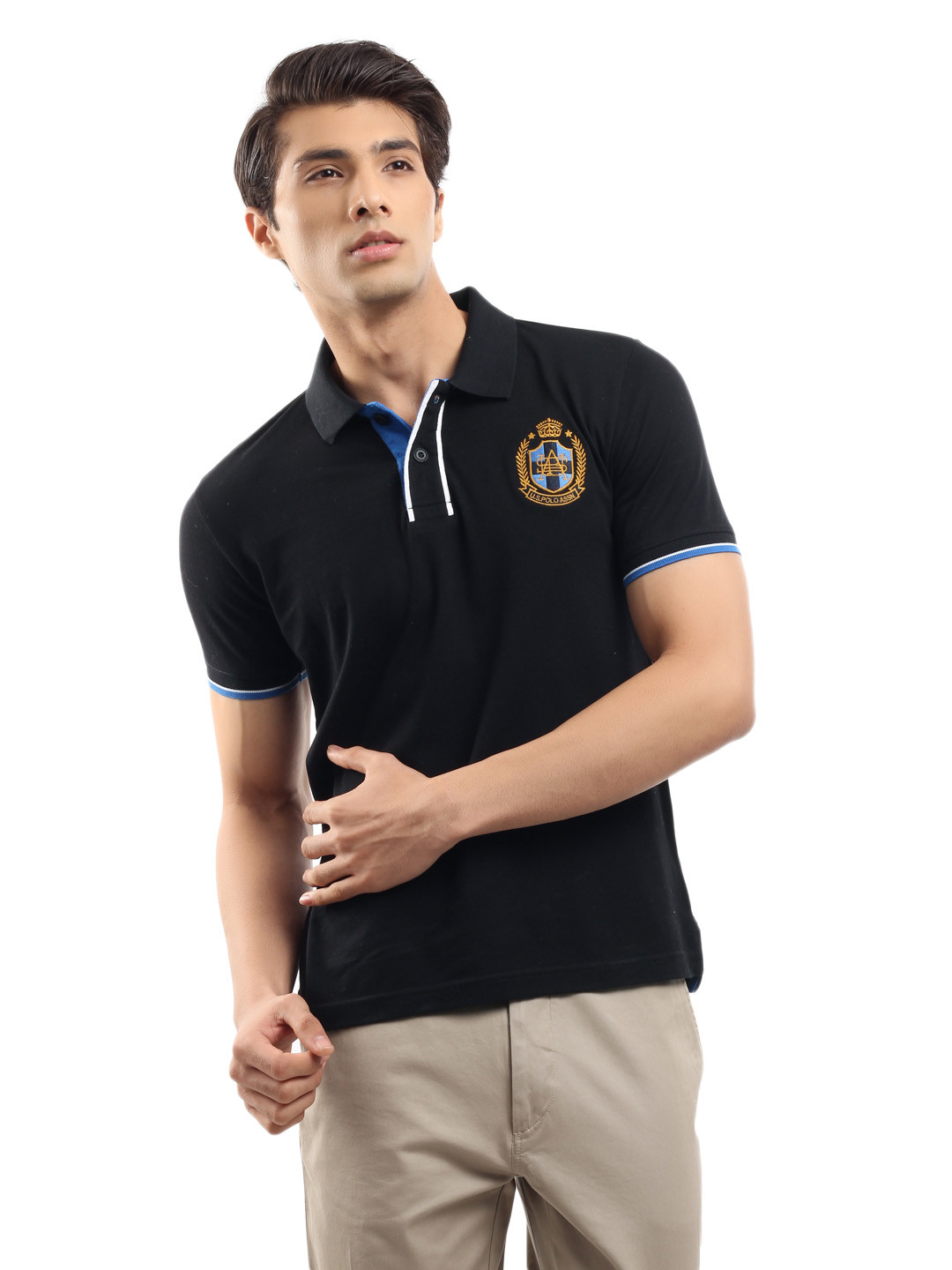 Buy U.S. Polo Assn. Men Black Polo Pure Cotton T Shirt Tshirts for Men 89809 Myntra