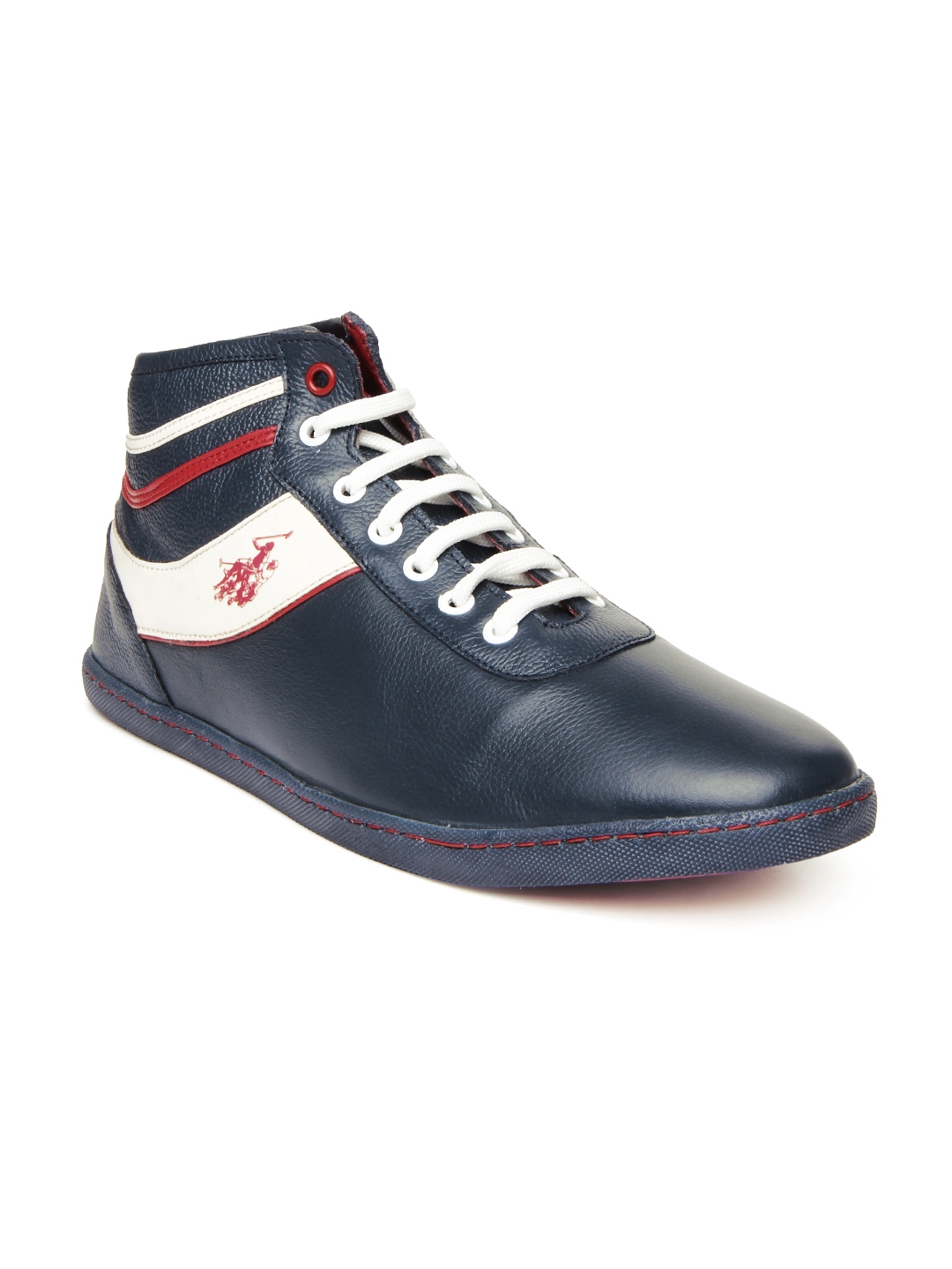 men's blue leather casual shoes
