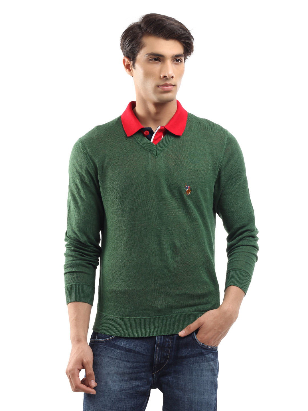 Buy U.S. Polo Assn. Men Green Sweater - Sweaters for Men 89565 | Myntra