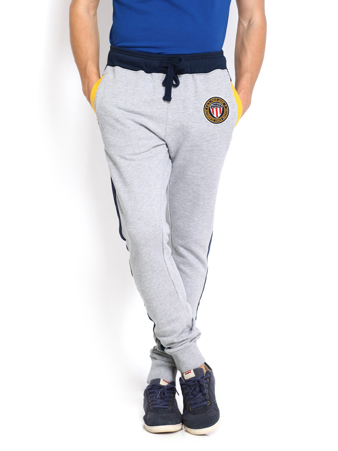 Buy U.S. Polo Assn. Denim Co. Men Grey Melange Track Pants Track