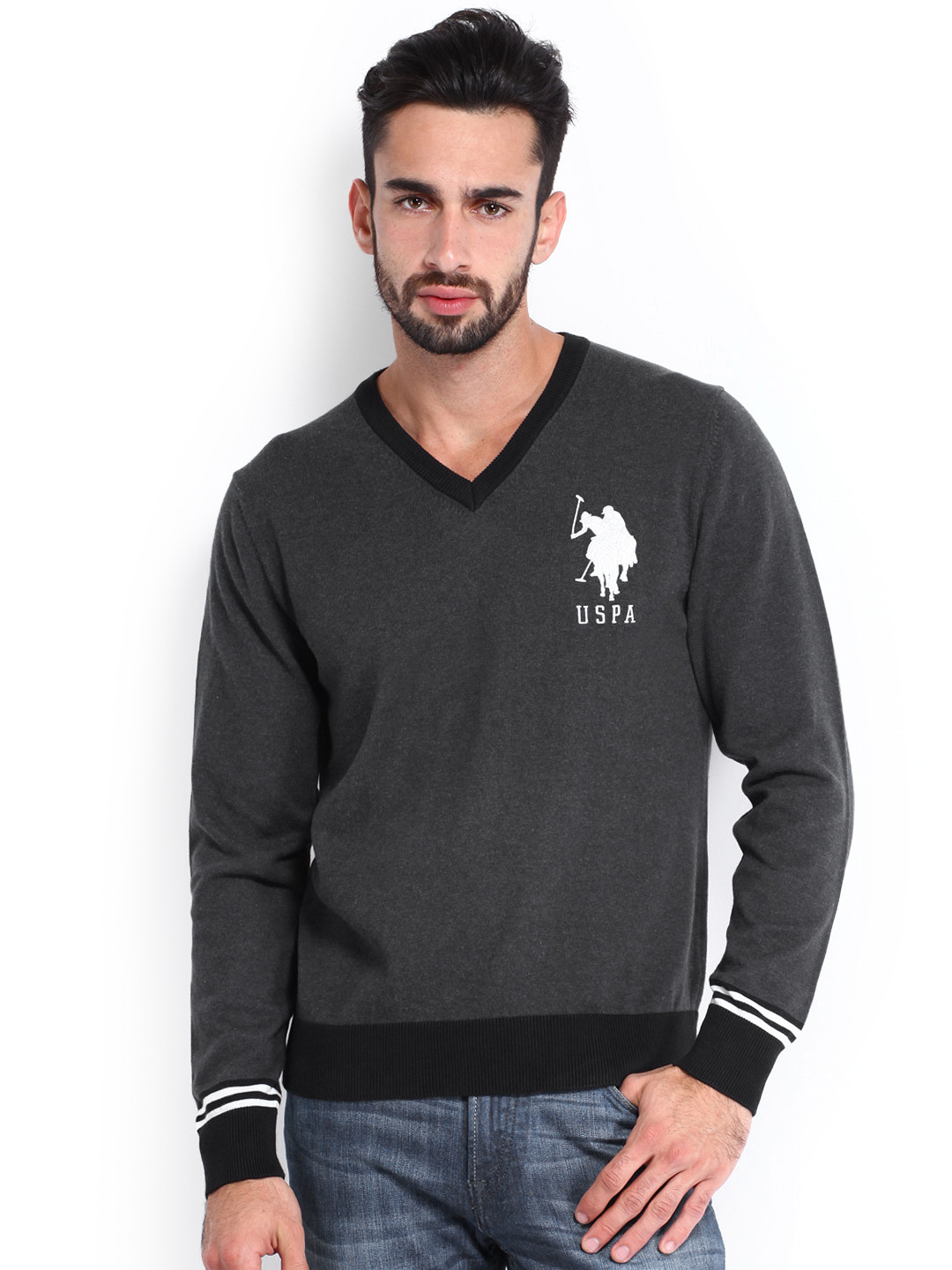 U.S. POLO ASSN. Gray Cotton Men's Sweatshirt
