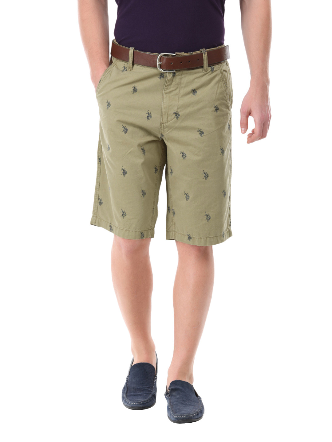 Buy U.S. Polo Assn. Men Khaki Printed Shorts Shorts for Men 120050