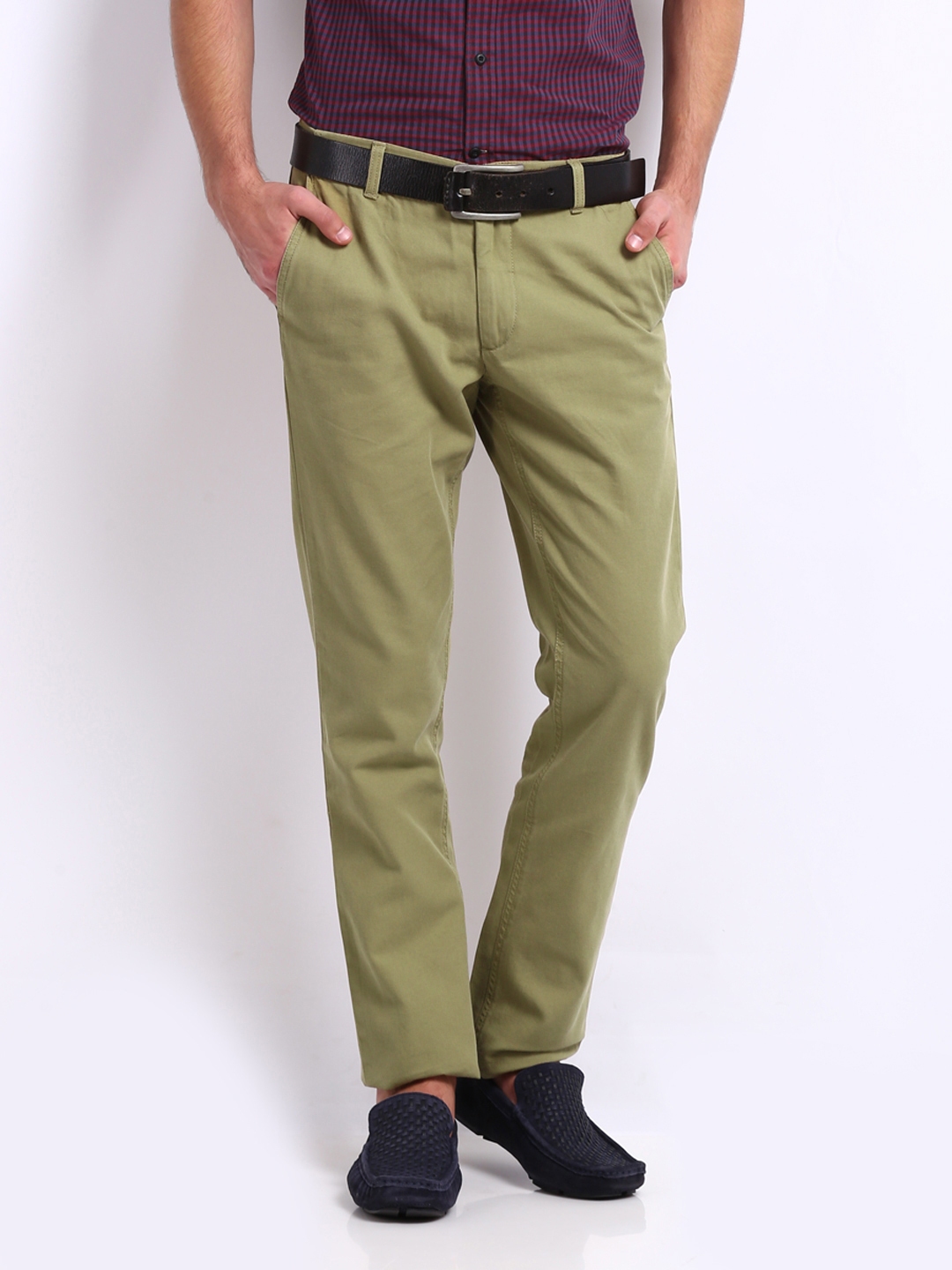 Buy U.S. Polo Assn. Men Khaki Slim Fit Chino Trousers - Trousers for ...