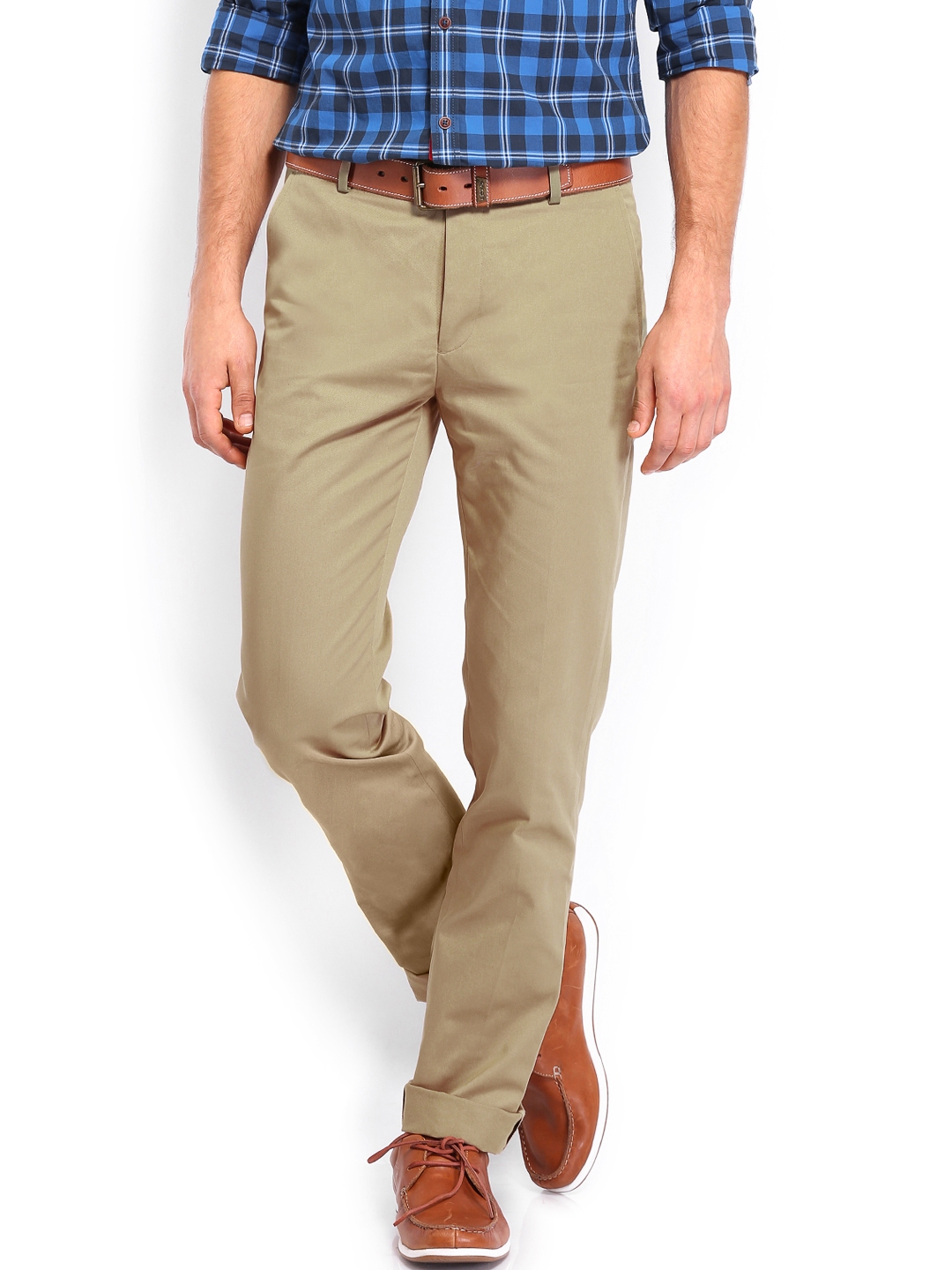Buy U.S. Polo Assn. Men Khaki Slim Fit Trousers - Trousers for Men ...
