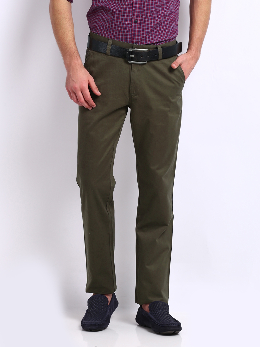 Buy U.S. Polo Assn. Men Olive Green Chino Trousers - Trousers for Men ...