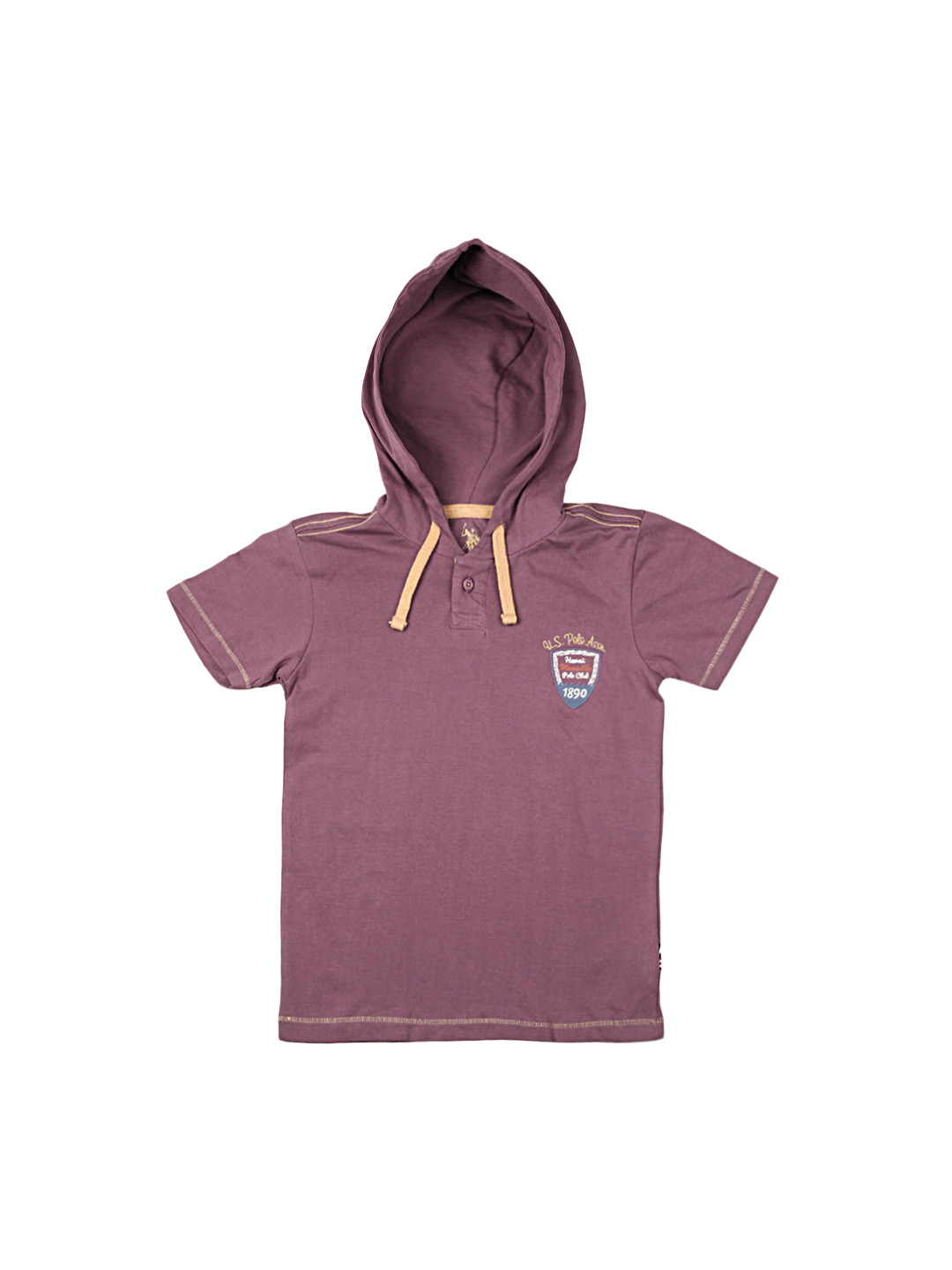 Buy U.S.Polo Assn. Kids Boys Purple Hooded Pure Cotton T Shirt