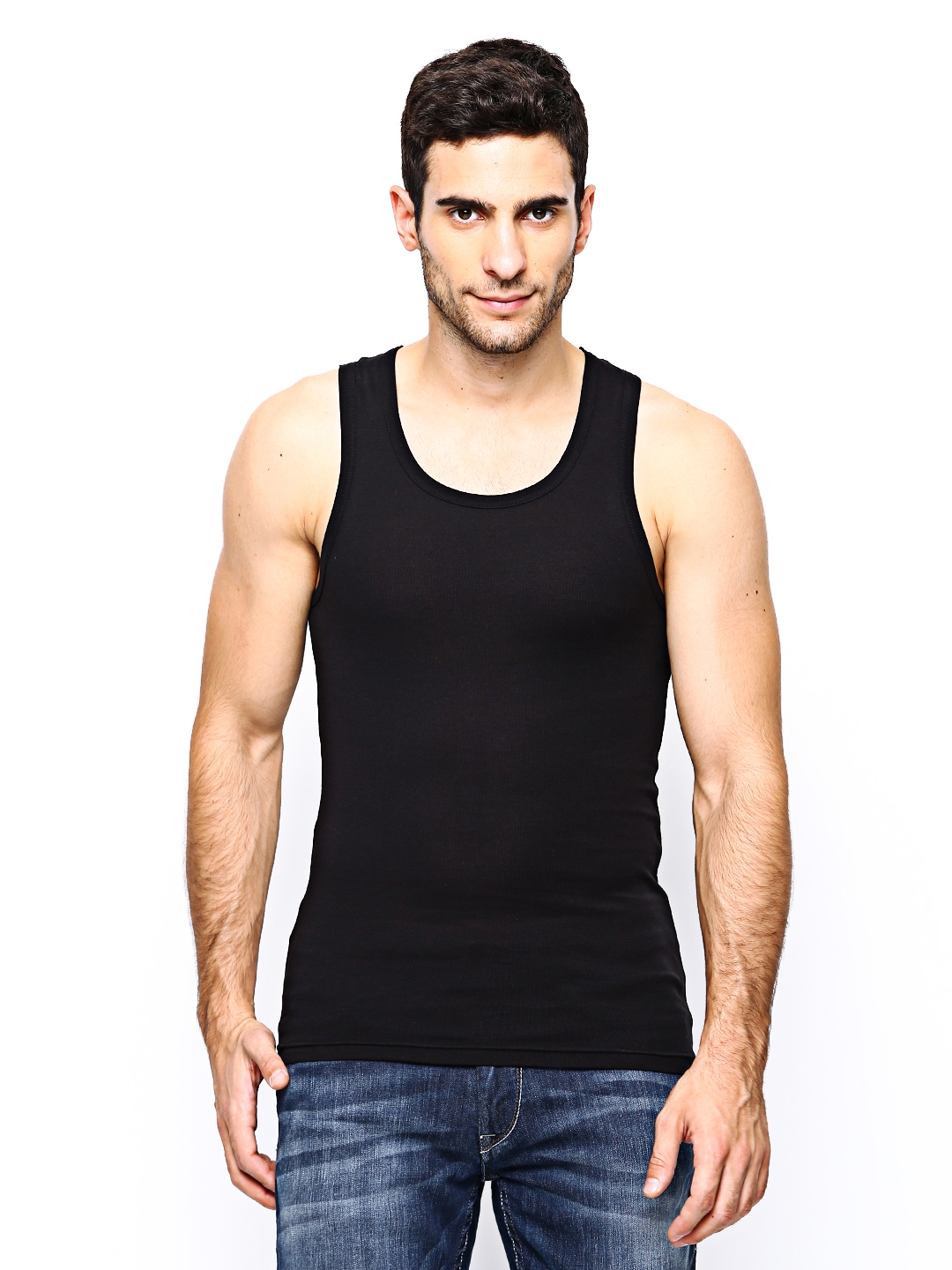 Buy Undercolors Of Benetton Men Black Innerwear Vest 14P3C78V012DI ...