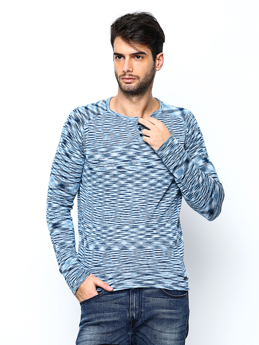 Buy United Colors Of Benetton Men Blue Sweater - Sweaters for Men ...