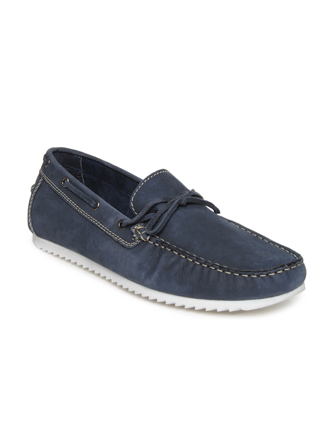 Buy United Colors Of Benetton Men Navy Leather Boat Shoes - Casual ...