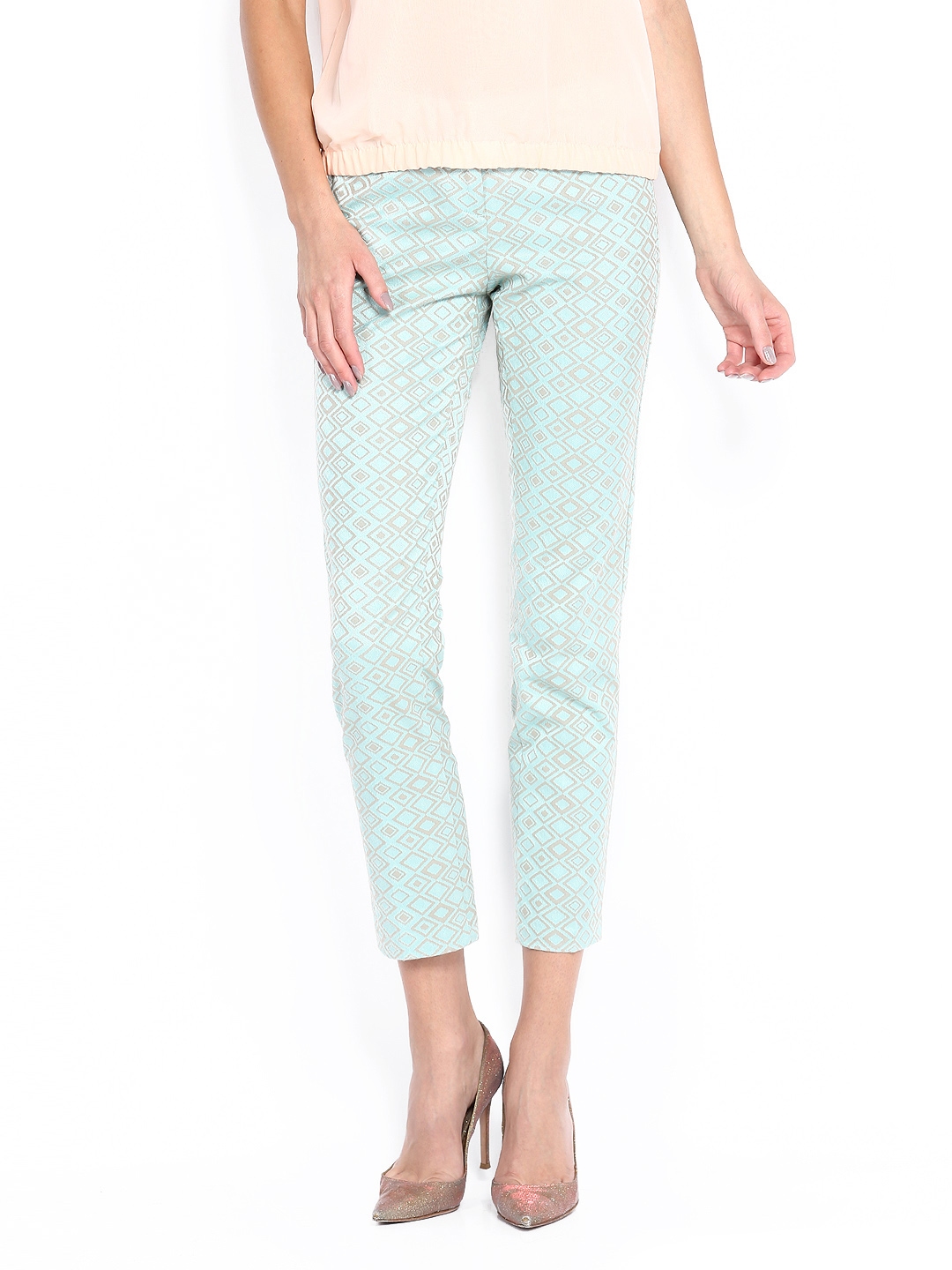 mint green trousers