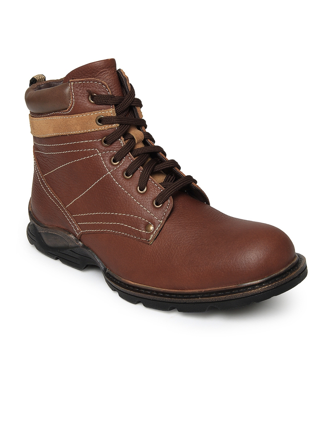 Buy Valentino Men Brown Parker Leather Boots - Boots for Men 209700 ...