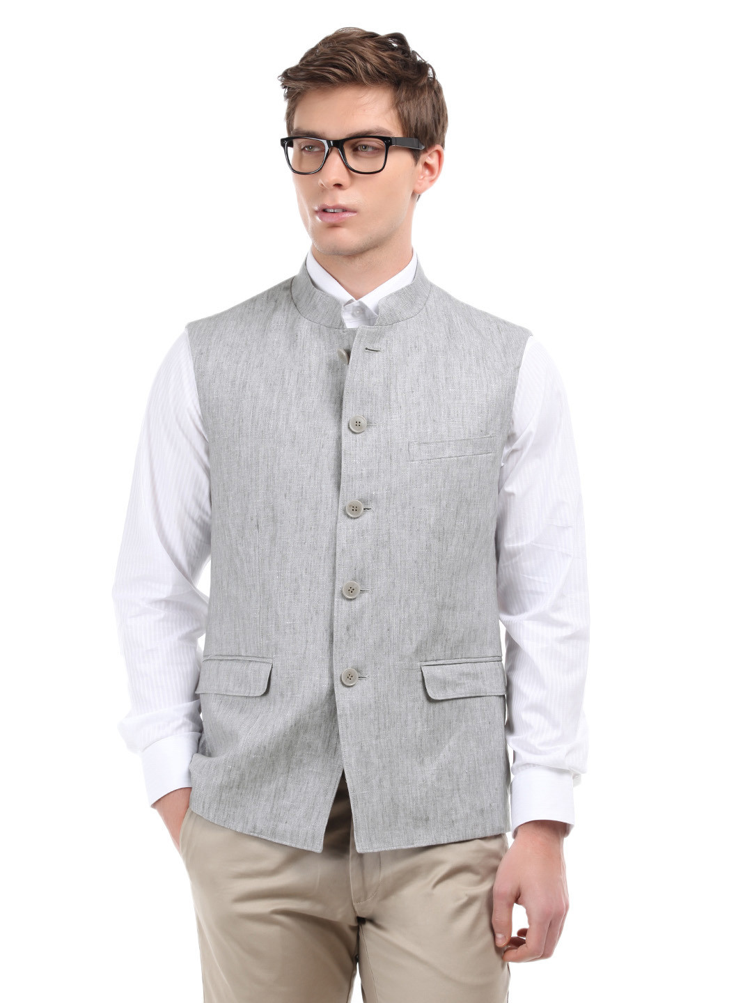 Buy Van Heusen Men Grey Sleeveless Jacket Jackets for Men 104749 Myntra